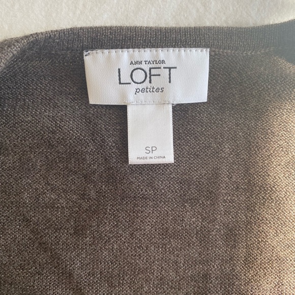 Ann Taylor Loft petite small bodycon chocolate sweater dress - Picture 4 of 5